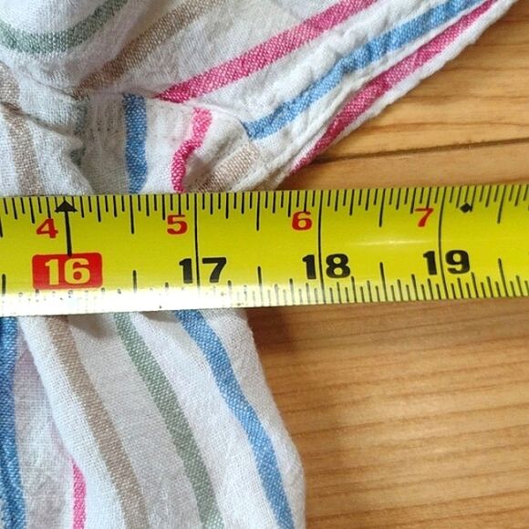 GAP Long Sleeve Striped White Linen Rayon Blend Button Down Shirt Size XS - Picture 7 of 8